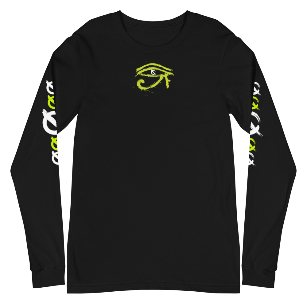 NO WEAPON FORMED HORUS EYE NEON GREEN/WHITE - Unisex Long Sleeve Tee