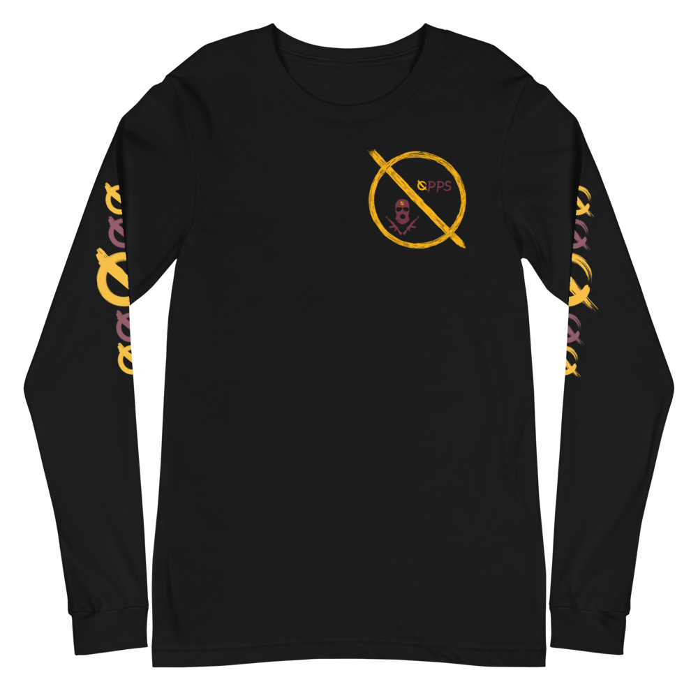NO WEAPON FORMED 'ROBBER/OPPS' BURGUNDY/GOLD - Unisex Long Sleeve Tee