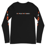 NO WEAPON FORMED 'ARROW & FEATHERS OF PROTECTION' ORANGE/WHITE/BLACK - Unisex Long Sleeve Tee