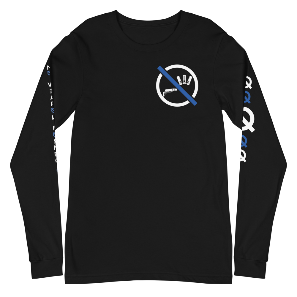 NO WEAPON FORMED 'SHOTGUN' BLACK/BLUE - Unisex Long Sleeve Tee