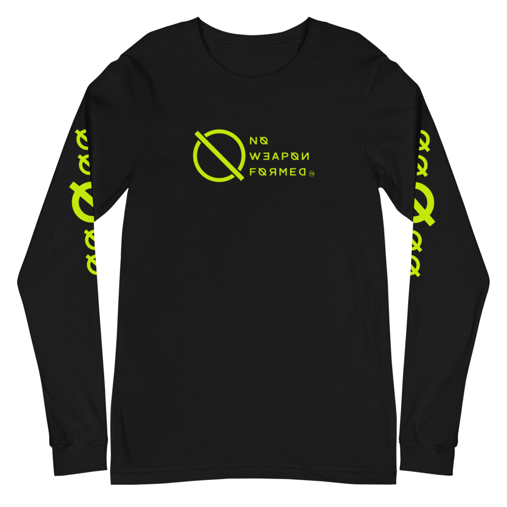 NO WEAPON FORMED 'ANGELS GOT YOUR BACK' NEON GREEN - Unisex Long Sleeve Tee