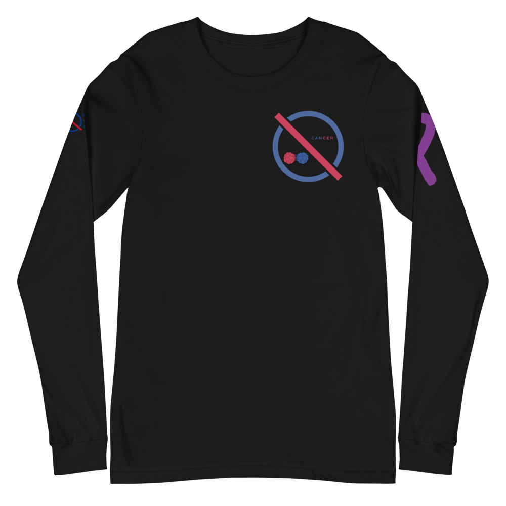 NO WEAPON FORMED 'CANCER' BLUE/RED - Unisex Long Sleeve Tee