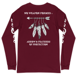 NO WEAPON FORMED 'ARROW & FEATHERS OF PROTECTION' BLACK/WHITE - Unisex Long Sleeve Tee