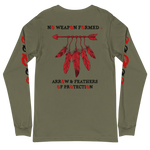 NO WEAPON FORMED 'ARROW & FEATHERS OF PROTECTION' BLACK/RED/WHITE - Unisex Long Sleeve Tee