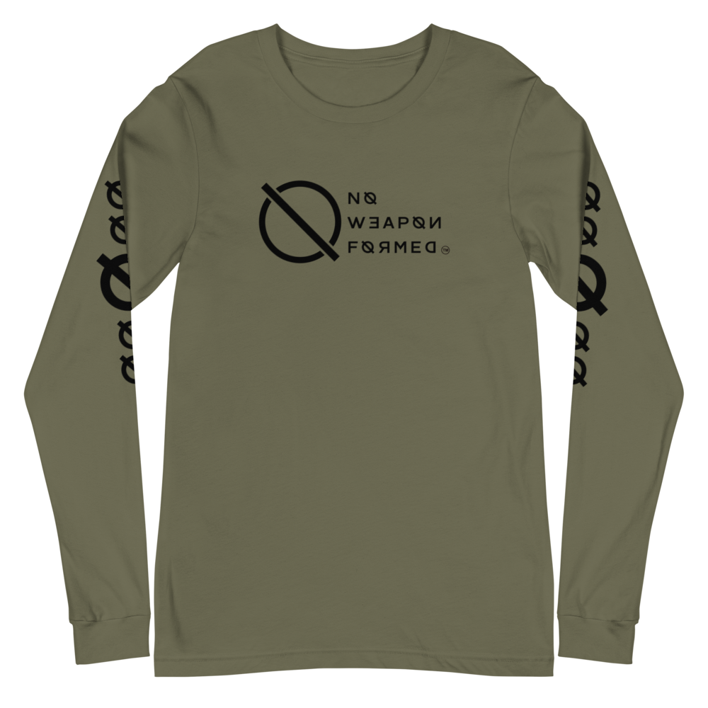 NO WEAPON FORMED 'ANGELS GOT YOUR BACK' BLACK/WHITE - Unisex Long Sleeve Tee