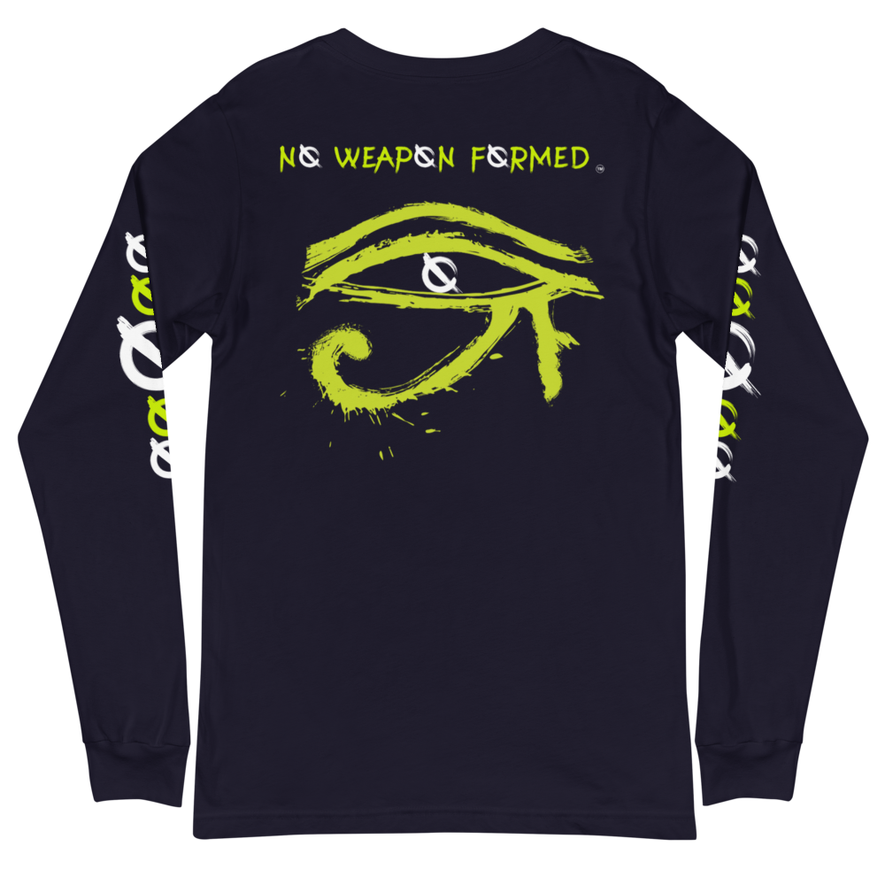 NO WEAPON FORMED HORUS EYE NEON GREEN/WHITE - Unisex Long Sleeve Tee