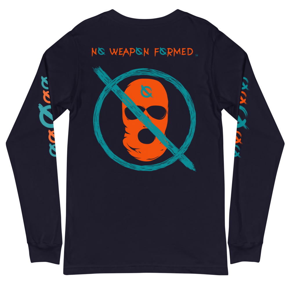 NO WEAPON FORMED 'OPPS/ROBBER' ORANGE/AQUA GREEN - Unisex Long Sleeve Tee