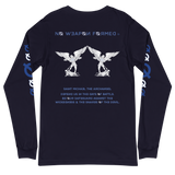 NO WEAPON FORMED 'SAINT MICHAEL THE ARCHANGEL' BLUE/WHITE - Unisex Long Sleeve Tee