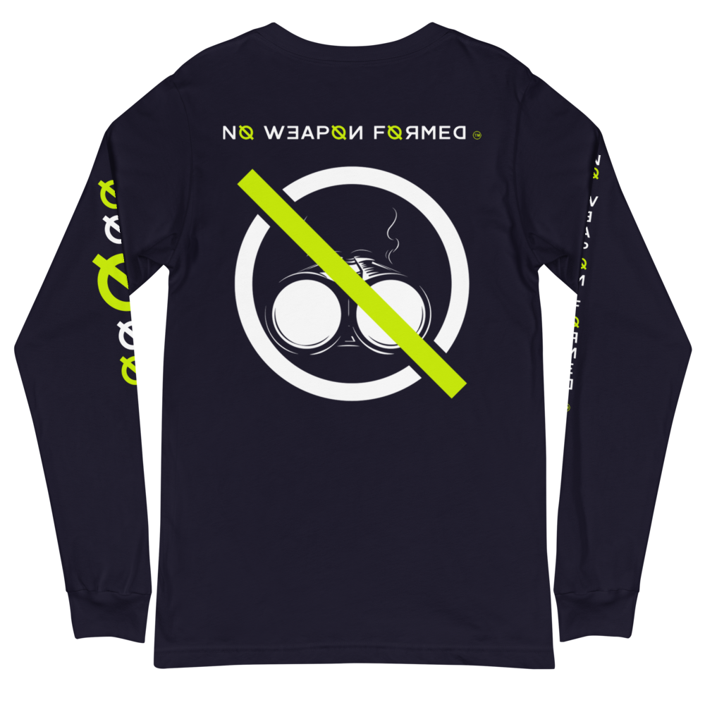 NO WEAPON FORMED 'SHOTGUN' BLACK/WHITE/NEON - Unisex Long Sleeve Tee