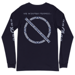 NO WEAPON FORMED PAISLEY NAVY/WHITE BANDANA PRINT - Unisex Long Sleeve Tee