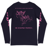 NO WEAPON FORMED 'ANGELS GOT YOUR BACK' PINK - Unisex Long Sleeve Tee