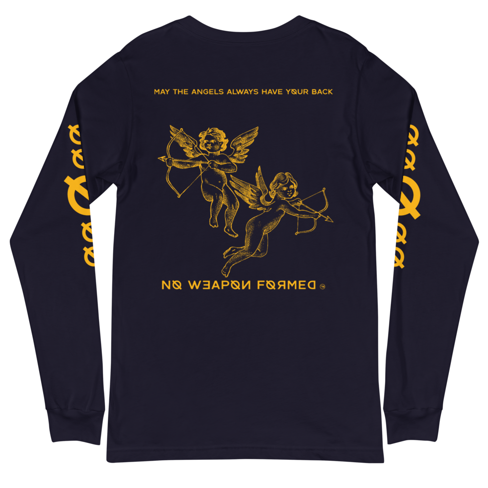 NO WEAPON FORMED 'ANGELS GOT YOUR BACK' YELLOW - Unisex Long Sleeve Tee