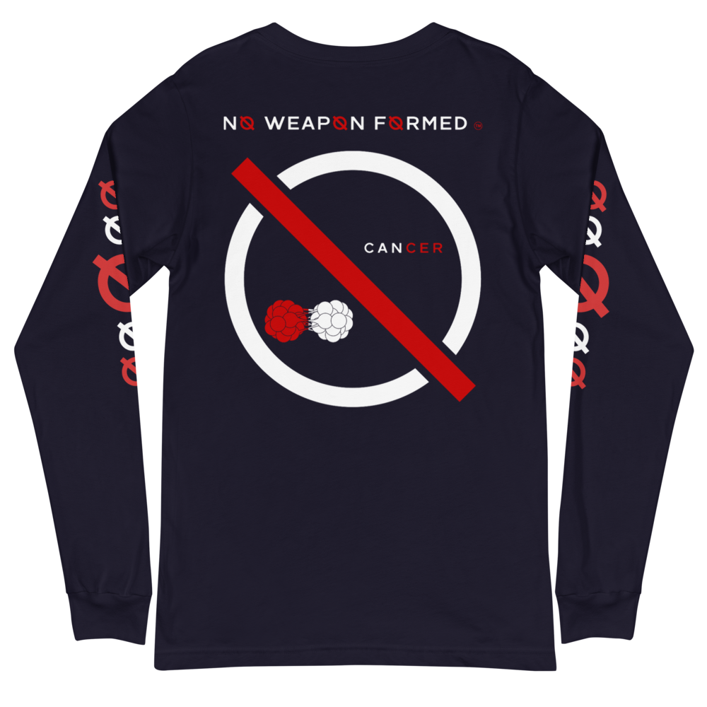NO WEAPON FORMED 'CANCER' BLACK/WHITE/RED - Unisex Long Sleeve Tee