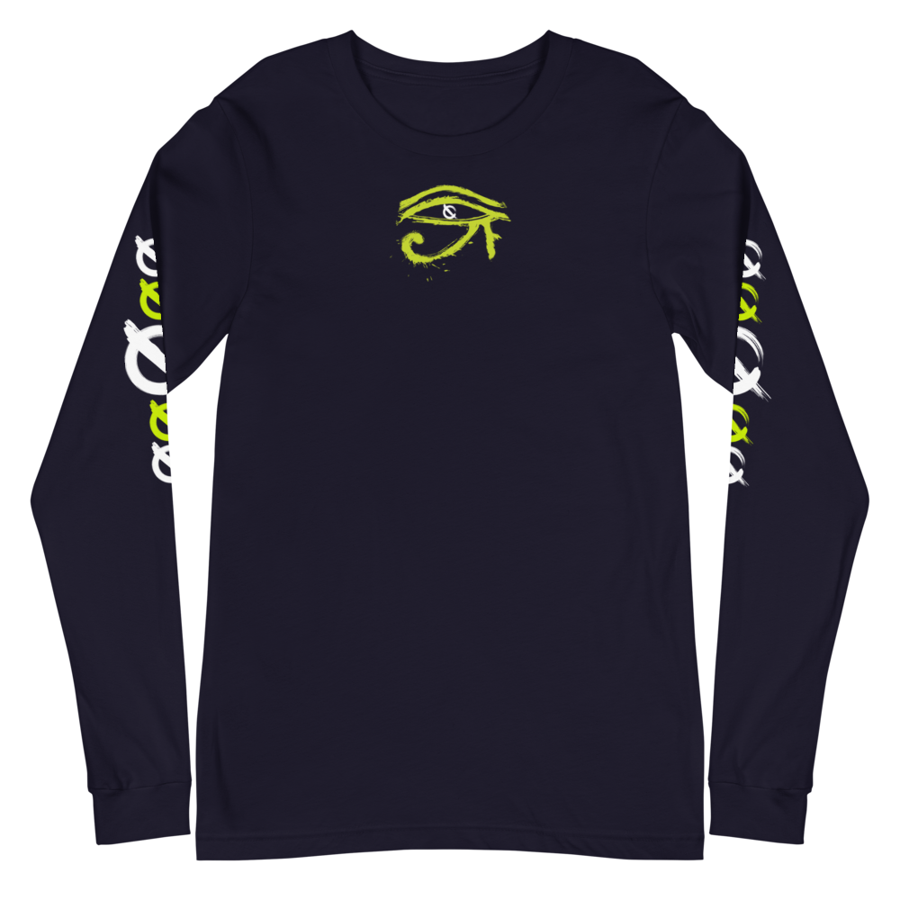 NO WEAPON FORMED HORUS EYE NEON GREEN/WHITE - Unisex Long Sleeve Tee