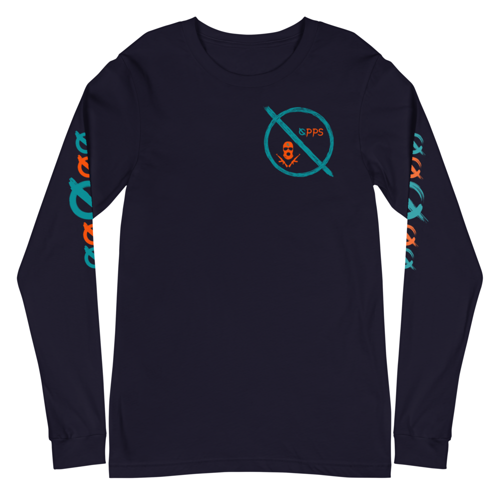 NO WEAPON FORMED 'OPPS/ROBBER' ORANGE/AQUA GREEN - Unisex Long Sleeve Tee