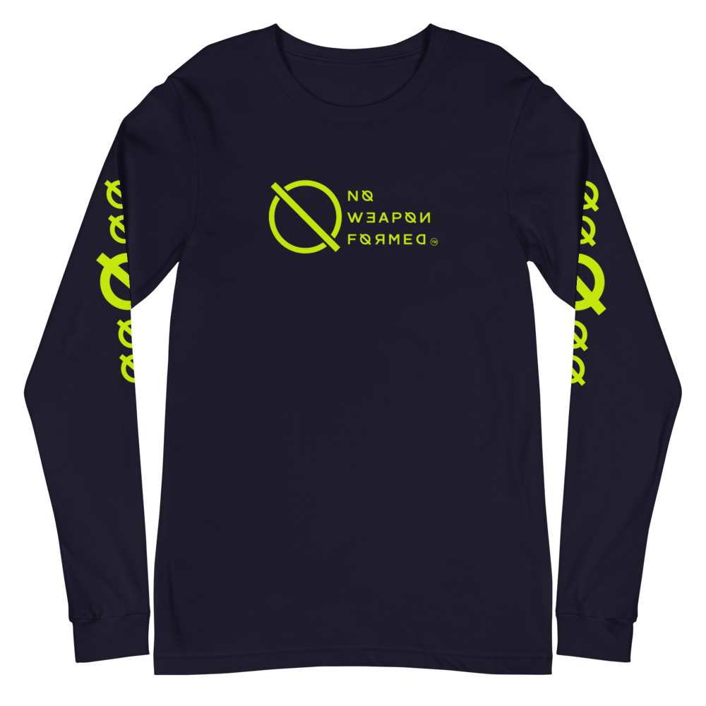 NO WEAPON FORMED 'ANGELS GOT YOUR BACK' NEON GREEN - Unisex Long Sleeve Tee