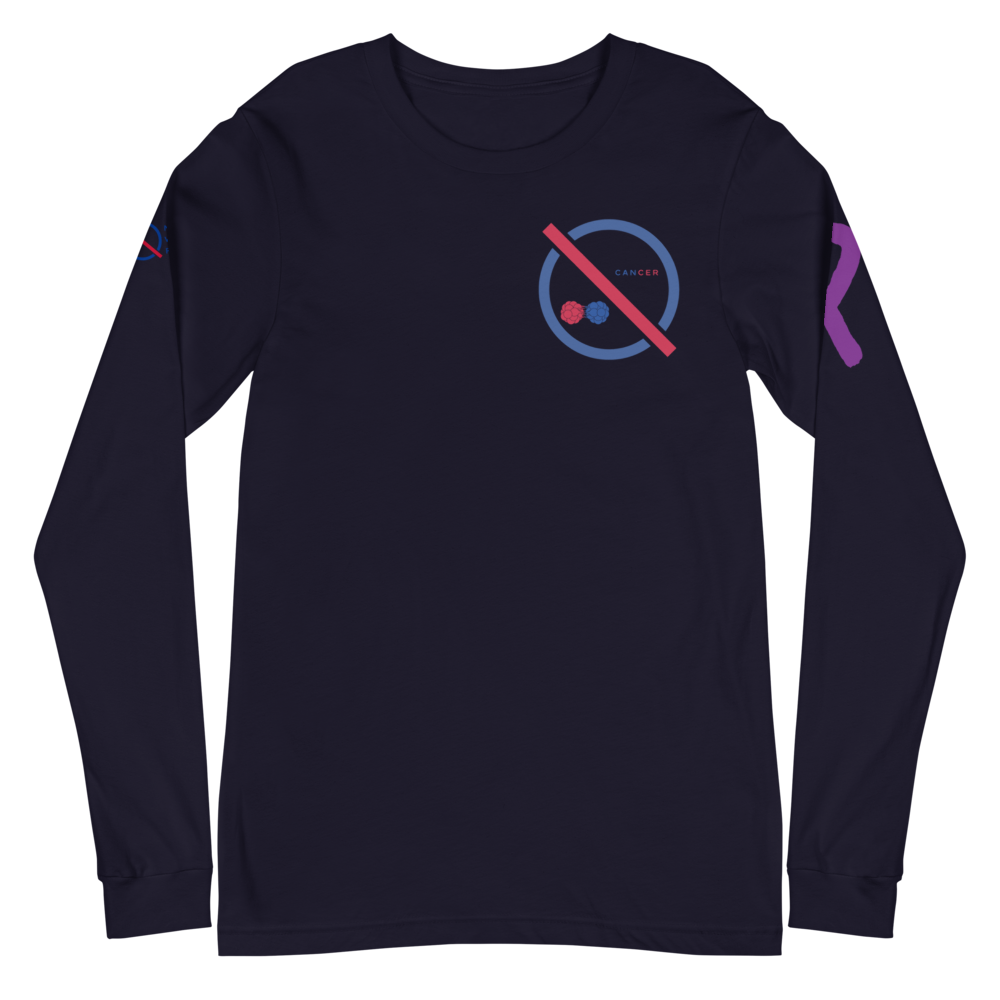 NO WEAPON FORMED 'CANCER' BLUE/RED - Unisex Long Sleeve Tee