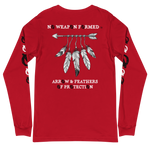 NO WEAPON FORMED 'ARROW & FEATHERS OF PROTECTION' BLACK/RED/WHITE - Unisex Long Sleeve Tee