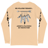 NO WEAPON FORMED 'ARROW & FEATHERS OF PROTECTION' BLACK/WHITE - Unisex Long Sleeve Tee