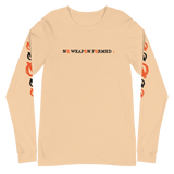 NO WEAPON FORMED 'ARROW & FEATHERS OF PROTECTION' ORANGE/WHITE/BLACK - Unisex Long Sleeve Tee