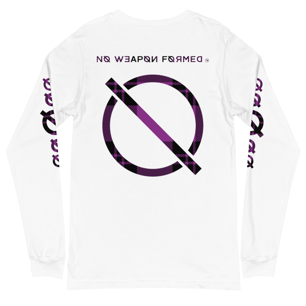 NO WEAPON FORMED FLANNEL BLACK/PURPLE - Unisex Long Sleeve Tee