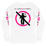 NO WEAPON FORMED 'TWO FACED PPL' HOT PINK/WHITE/BLACK - Unisex Long Sleeve Tee