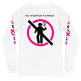 NO WEAPON FORMED 'TWO FACED PPL' HOT PINK/WHITE/BLACK - Unisex Long Sleeve Tee