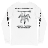 NO WEAPON FORMED 'ARROW & FEATHERS OF PROTECTION' BLACK/WHITE - Unisex Long Sleeve Tee