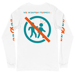 NO WEAPON FORMED 'BACKSTABBERS'  AQUA GREEN/ORANGE - Unisex Long Sleeve Tee