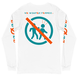 NO WEAPON FORMED 'BACKSTABBERS'  AQUA GREEN/ORANGE - Unisex Long Sleeve Tee