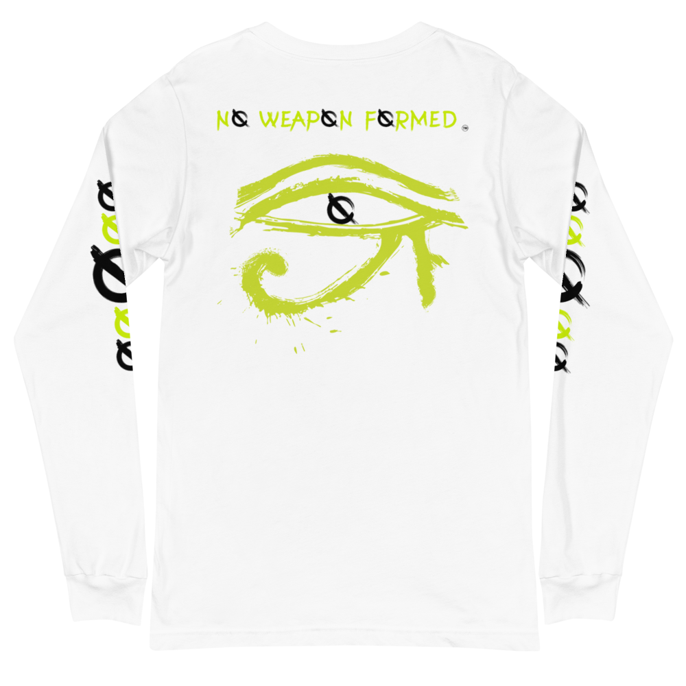 NO WEAPON FORMED HORUS EYE NEON GREEN/WHITE - Unisex Long Sleeve Tee