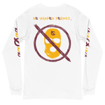 NO WEAPON FORMED 'ROBBER/OPPS' BURGUNDY/GOLD - Unisex Long Sleeve Tee