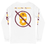 NO WEAPON FORMED 'ROBBER/OPPS' BURGUNDY/GOLD - Unisex Long Sleeve Tee