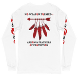 NO WEAPON FORMED 'ARROW & FEATHERS OF PROTECTION' BLACK/RED/WHITE - Unisex Long Sleeve Tee