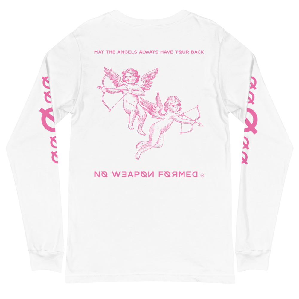 NO WEAPON FORMED 'ANGELS GOT YOUR BACK' PINK - Unisex Long Sleeve Tee