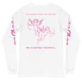 NO WEAPON FORMED 'ANGELS GOT YOUR BACK' PINK - Unisex Long Sleeve Tee