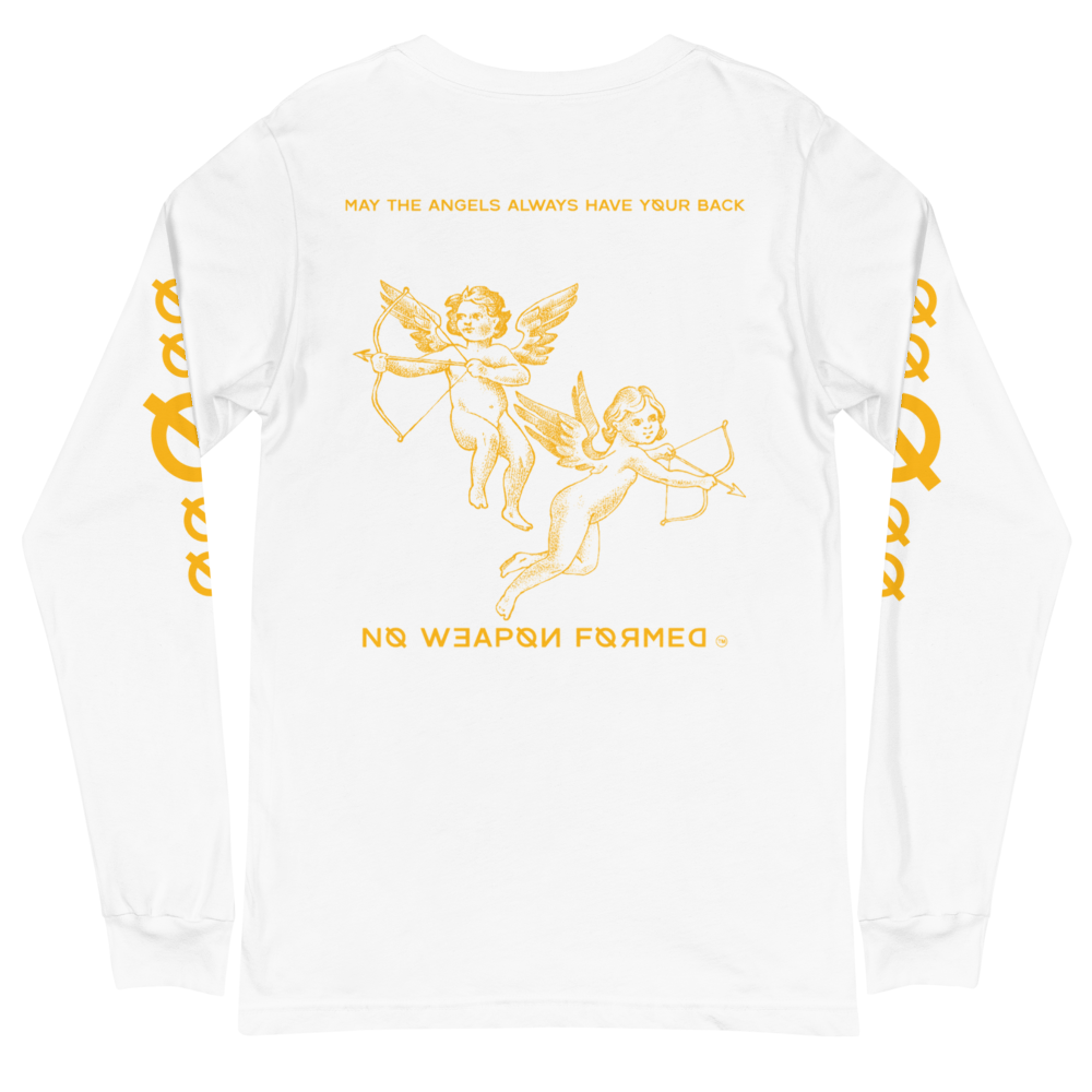 NO WEAPON FORMED 'ANGELS GOT YOUR BACK' YELLOW - Unisex Long Sleeve Tee