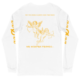 NO WEAPON FORMED 'ANGELS GOT YOUR BACK' YELLOW - Unisex Long Sleeve Tee