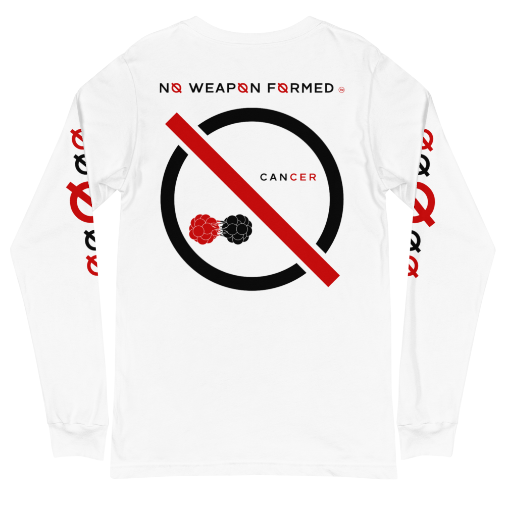 NO WEAPON FORMED 'CANCER' BLACK/WHITE/RED - Unisex Long Sleeve Tee
