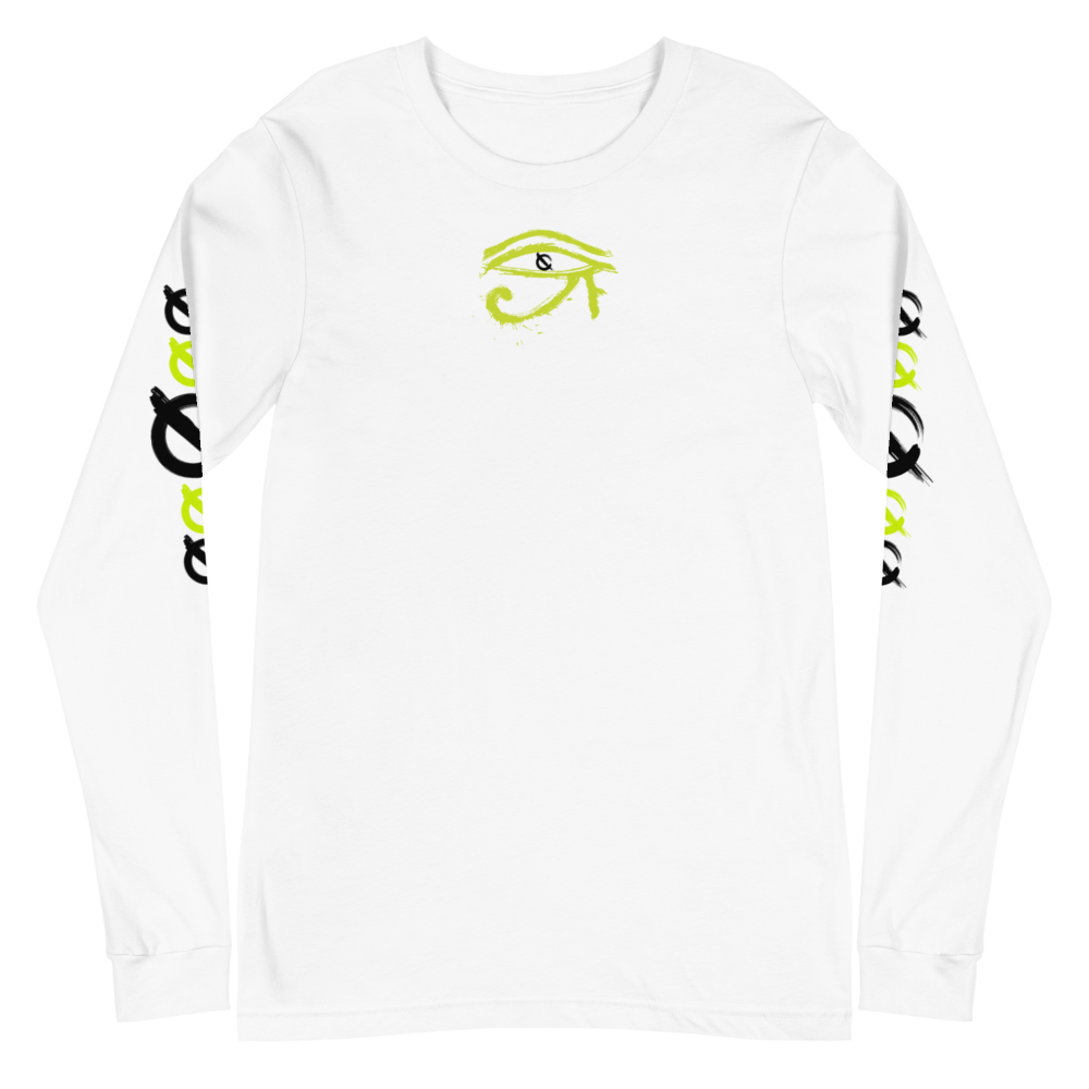 NO WEAPON FORMED HORUS EYE NEON GREEN/WHITE - Unisex Long Sleeve Tee