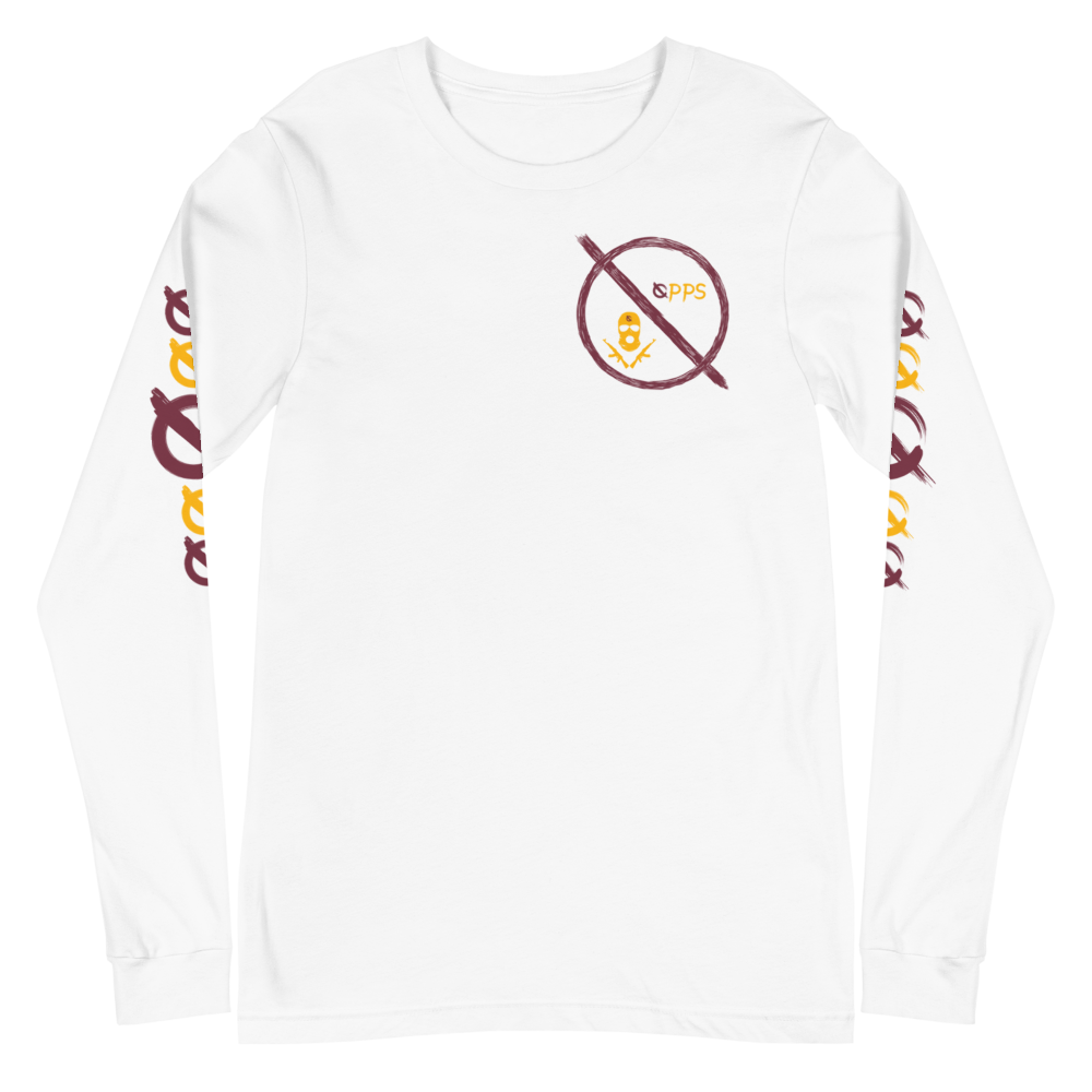 NO WEAPON FORMED 'ROBBER/OPPS' BURGUNDY/GOLD - Unisex Long Sleeve Tee