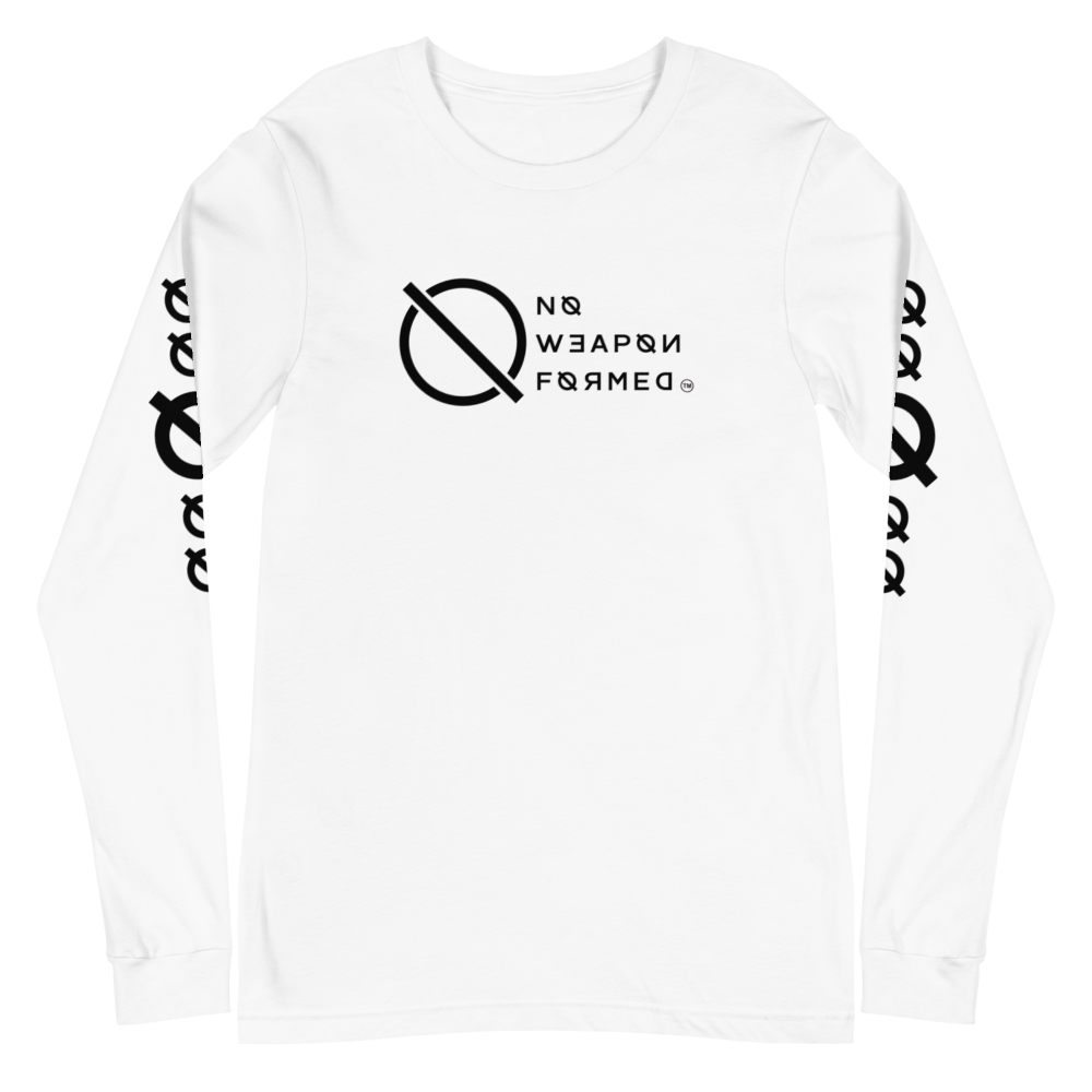 NO WEAPON FORMED 'ANGELS GOT YOUR BACK' BLACK/WHITE - Unisex Long Sleeve Tee