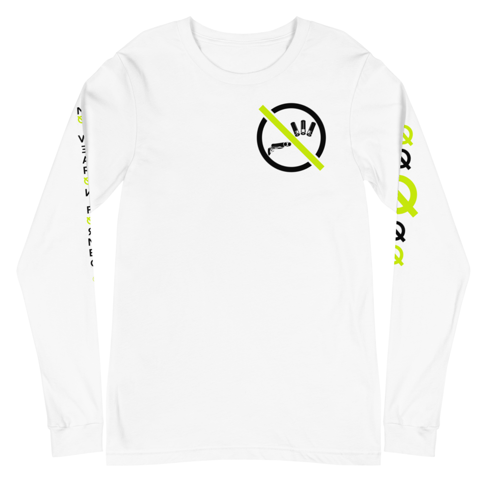 NO WEAPON FORMED 'SHOTGUN' BLACK/WHITE/NEON - Unisex Long Sleeve Tee