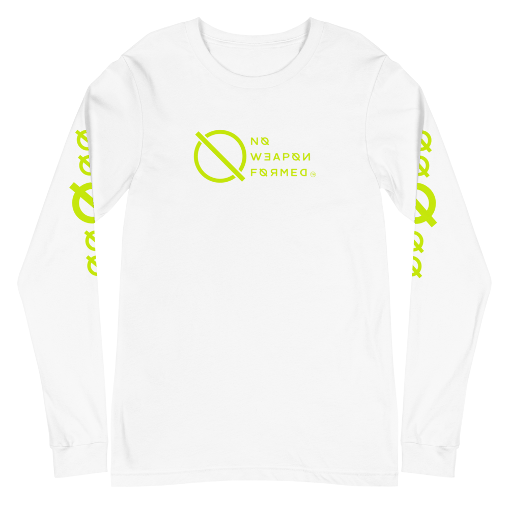 NO WEAPON FORMED 'ANGELS GOT YOUR BACK' NEON GREEN - Unisex Long Sleeve Tee
