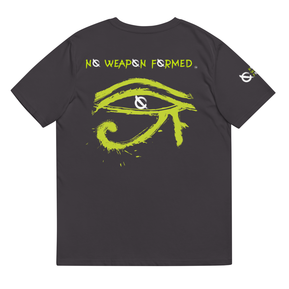 NO WEAPON FORMED HORUS EYE NEON GREEN/WHITE - Unisex organic cotton t-shirt
