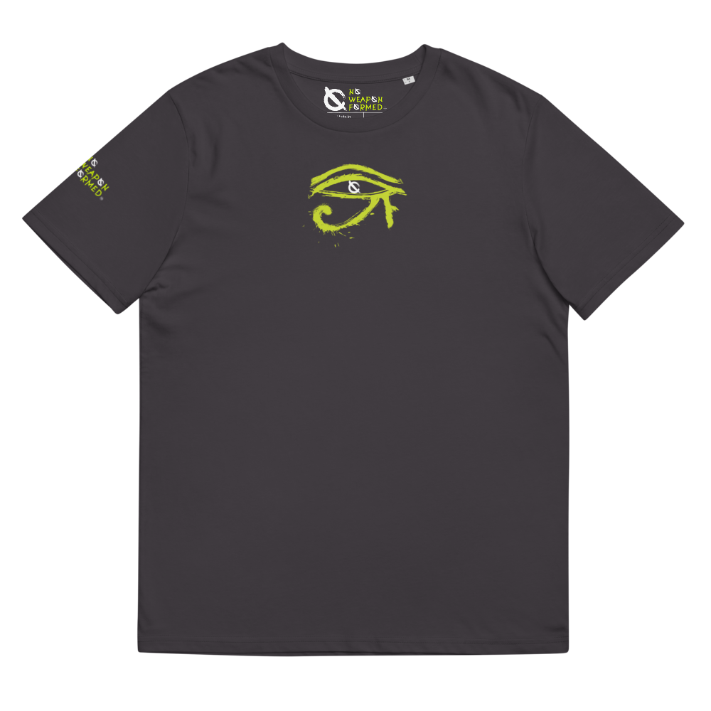 NO WEAPON FORMED HORUS EYE NEON GREEN/WHITE - Unisex organic cotton t-shirt