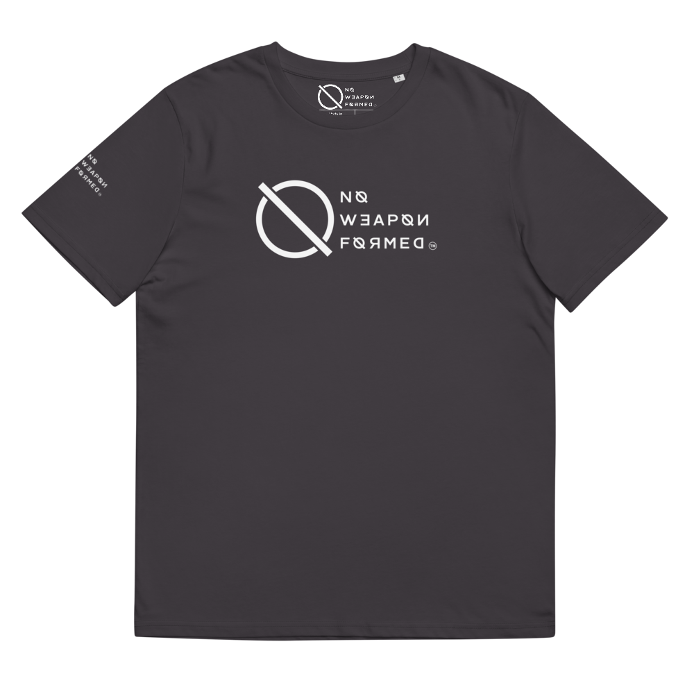 NO WEAPON FORMED 'ANGELS GOT YOUR BACK' BLACK/WHITE - Unisex organic cotton t-shirt