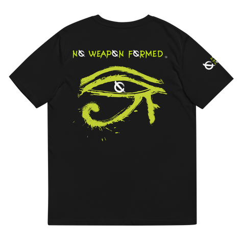 NO WEAPON FORMED HORUS EYE NEON GREEN/WHITE - Unisex organic cotton t-shirt