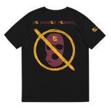 NO WEAPON FORMED 'ROBBER/OPPS' BURGUNDAY/GOLD - Unisex organic cotton t-shirt