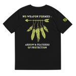 NO WEAPON FORMED 'ARROW & FEATHERS OF PROTECTION' NEON GREEN/BLACK/WHITE - Unisex organic cotton t-shirt